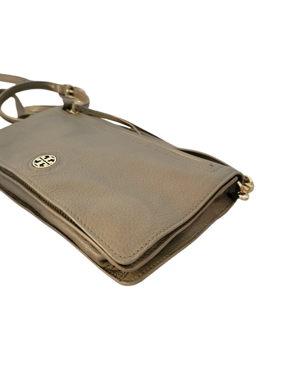 Tory Burch Gray Crossbody Leather Handbag